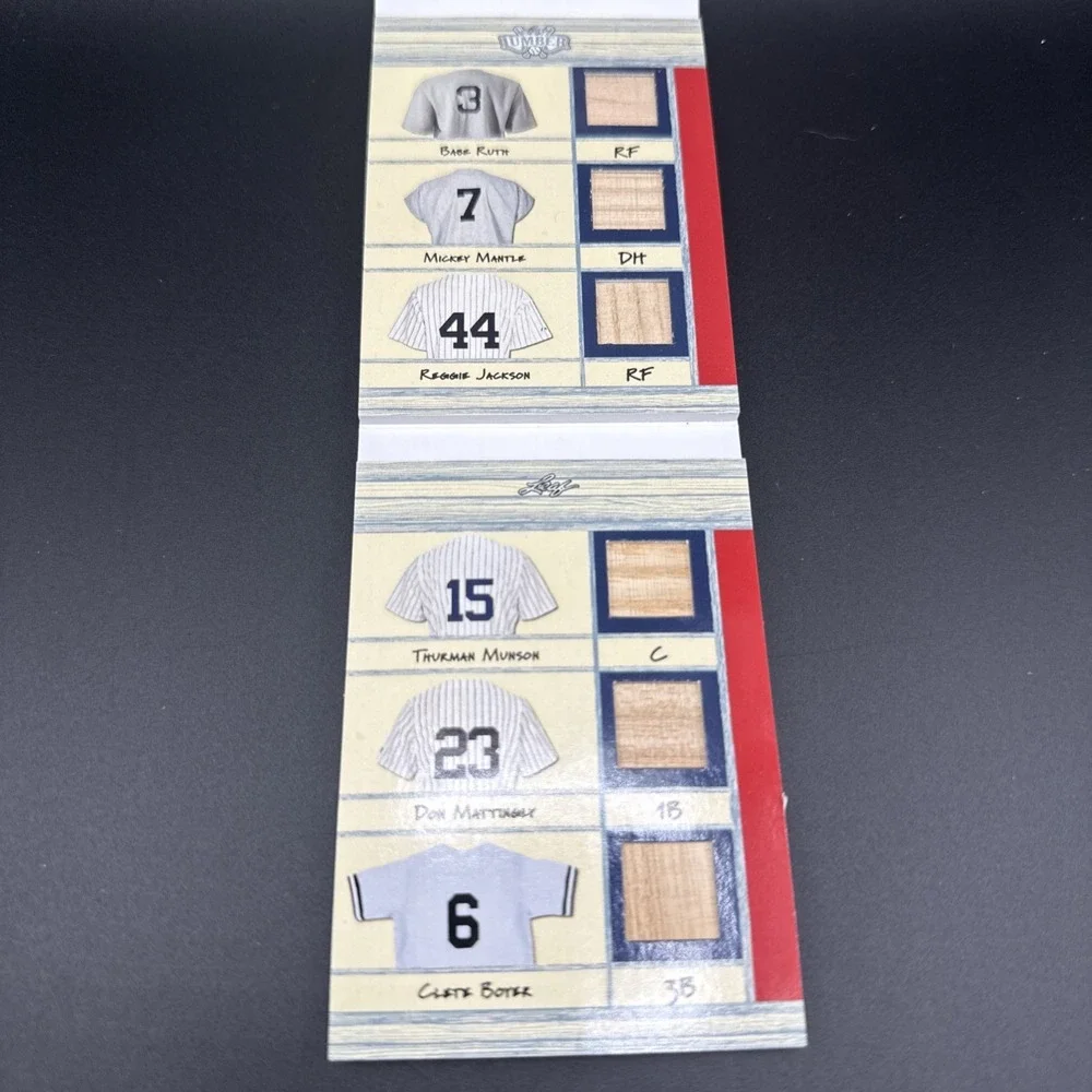 2025 Leaf NY Yankees Lumber Lineup - Jeter Jackson  DiMaggio Ruth Mantle 5/6